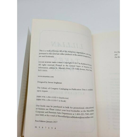 Lillian Boxfish Takes a Walk by Kathleen Rooney (2017, Hardcover) First Edition - Picture 4 of 7